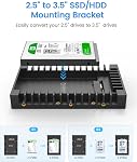 [2Packs] ORICO 2.5 SSD SATA à 3.5 Adaptateur de disque dur Interne Drive Bay Converter Montage Bracket Caddy Tray pour 7 / 9.5 / 12.5mm 2.5 de pouce HDD / SSD avec SATA III Interface(1125SS-2)
