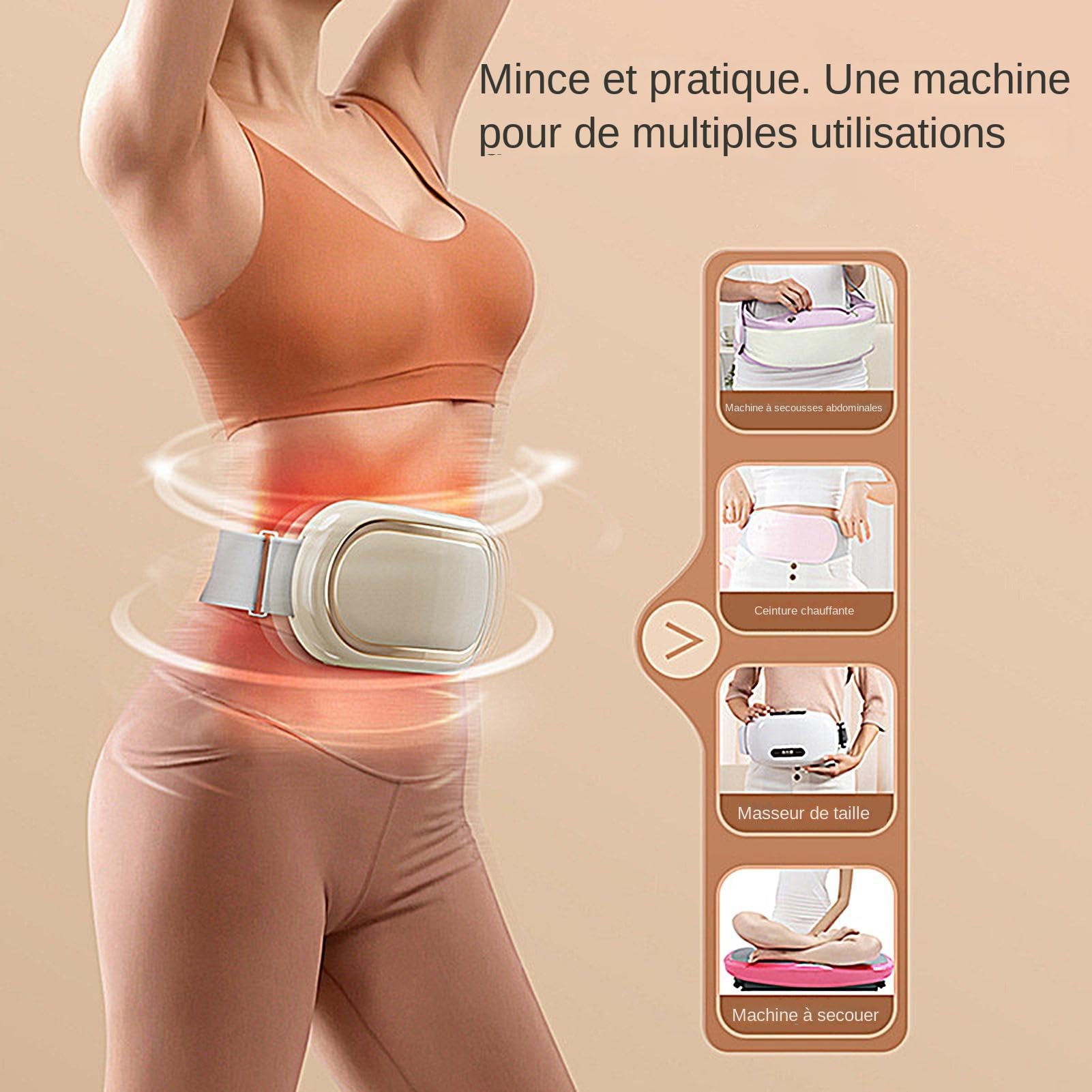Cintura dimagrante - Attrezzatura per l'allenamento addominale elettrica - Cintura portatile per rinforzo muscolare, bruciatura di grasso, rassodamento e modellazione corporea
