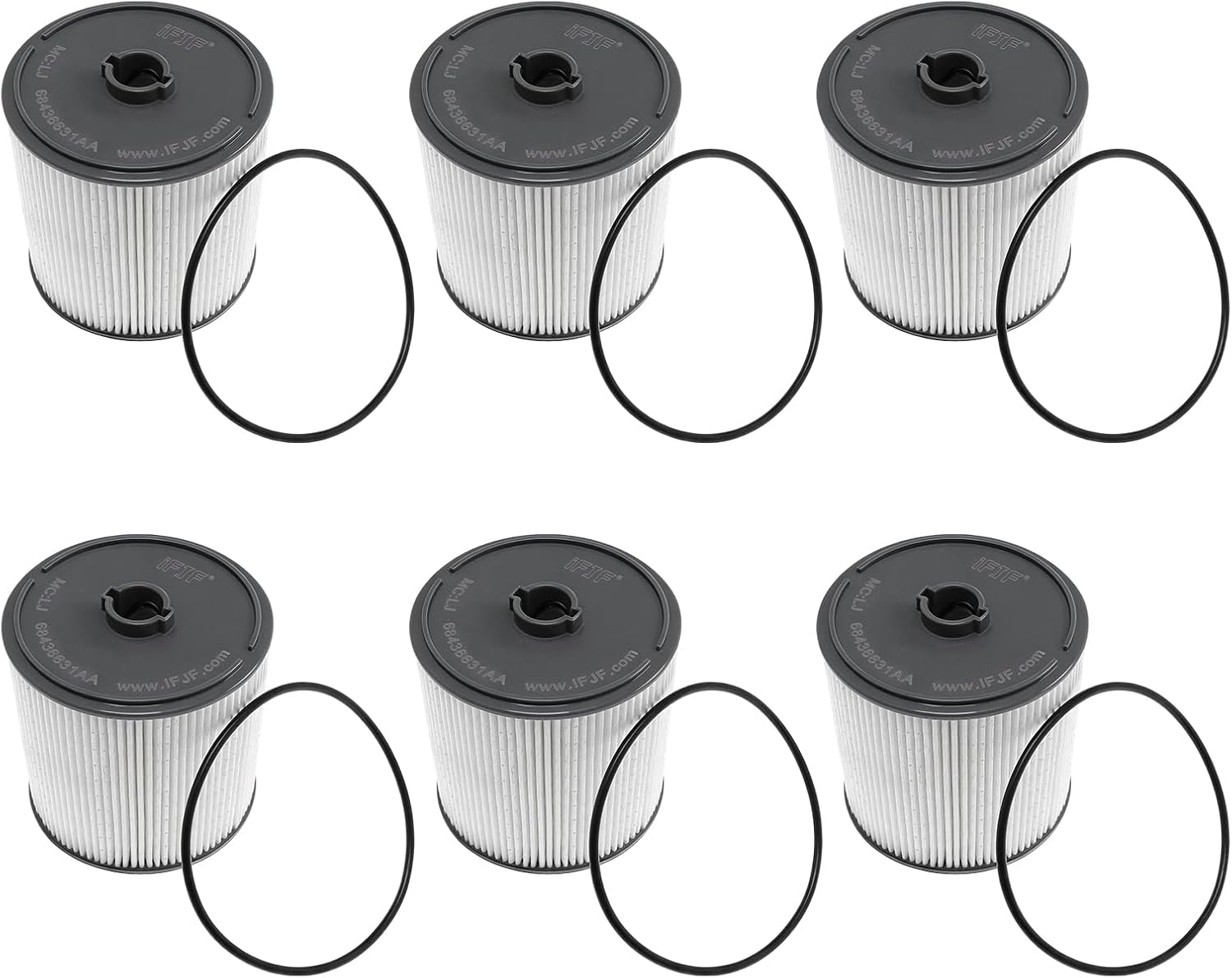 iFJF 68436631AA Fuel Filter Replacement for Ram 2500 3500 4500 5500 6.7L 2019-2022 Diesel Engine Ram 1500 2020 3.0L V6 EcoDiesel Frame Chassis Mounted PF46152 (6Pcs)