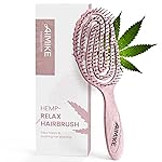 AIMIKE Hemp-Relax Detangler Hair Brush, Eco-Friendly Detangling Brush for Wavy Straight Hair, Vented Hairbrush w/Soft Bristles, Glide Through Tangles with Ease for Women, Kids, Wet & Dry Hair