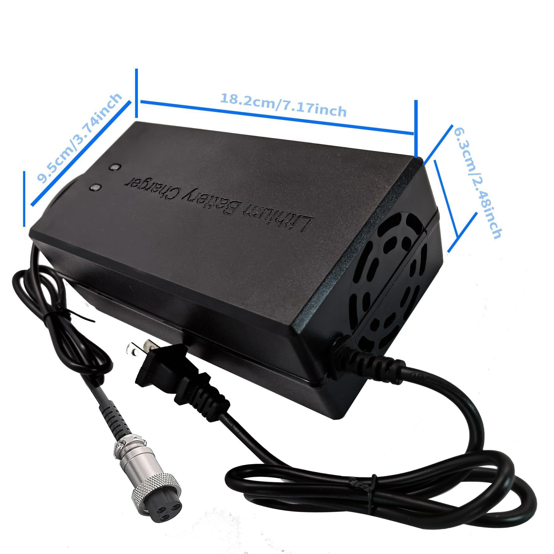 67.2V 5A Charger 60V Li-ion Battery Smart Charger for 16S 60V 15Ah 20Ah 25Ah 30Ah 40Ah 50Ah 60Ah Li-ion Battery with GX16-3pin 1+ 3- Plug/GX16 1+2- -3pin Plug