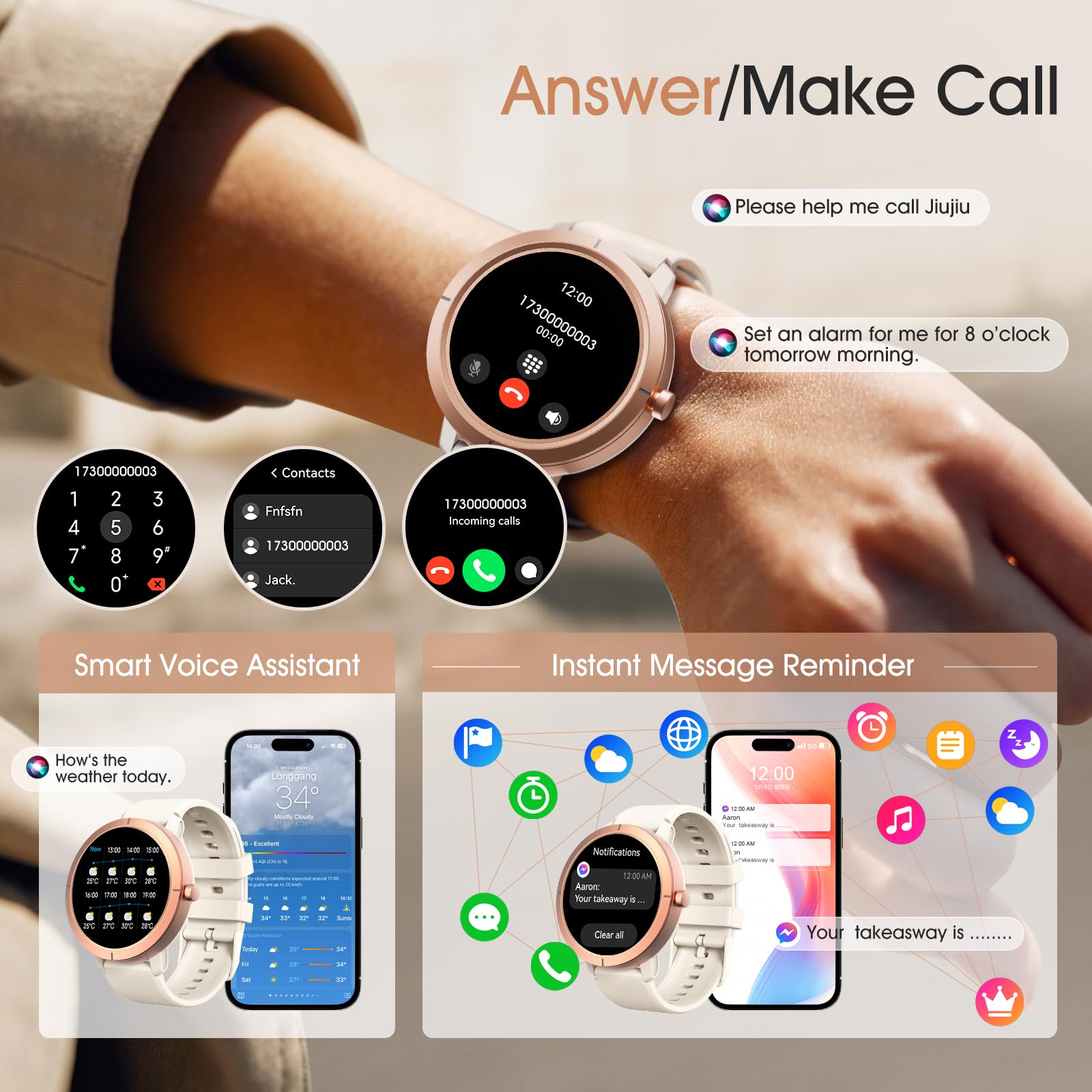 Orologio intelligente GPS ad altissima precisione per uomo e donna, schermo Amoled da 1,34 pollici con frequenza cardiaca 24/7, orologio fitness per la salute, oltre 170 modalità sportive
