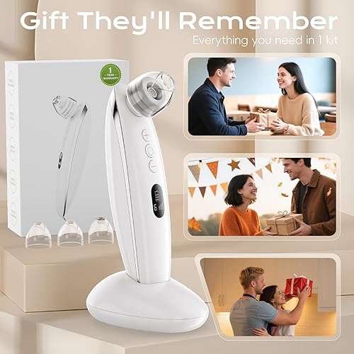 Miniatura 7 de Herramienta de vacío para eliminar puntos negros, extractor de poros para cara con cámara y raspador, aspiradora de poros facial para hombres y