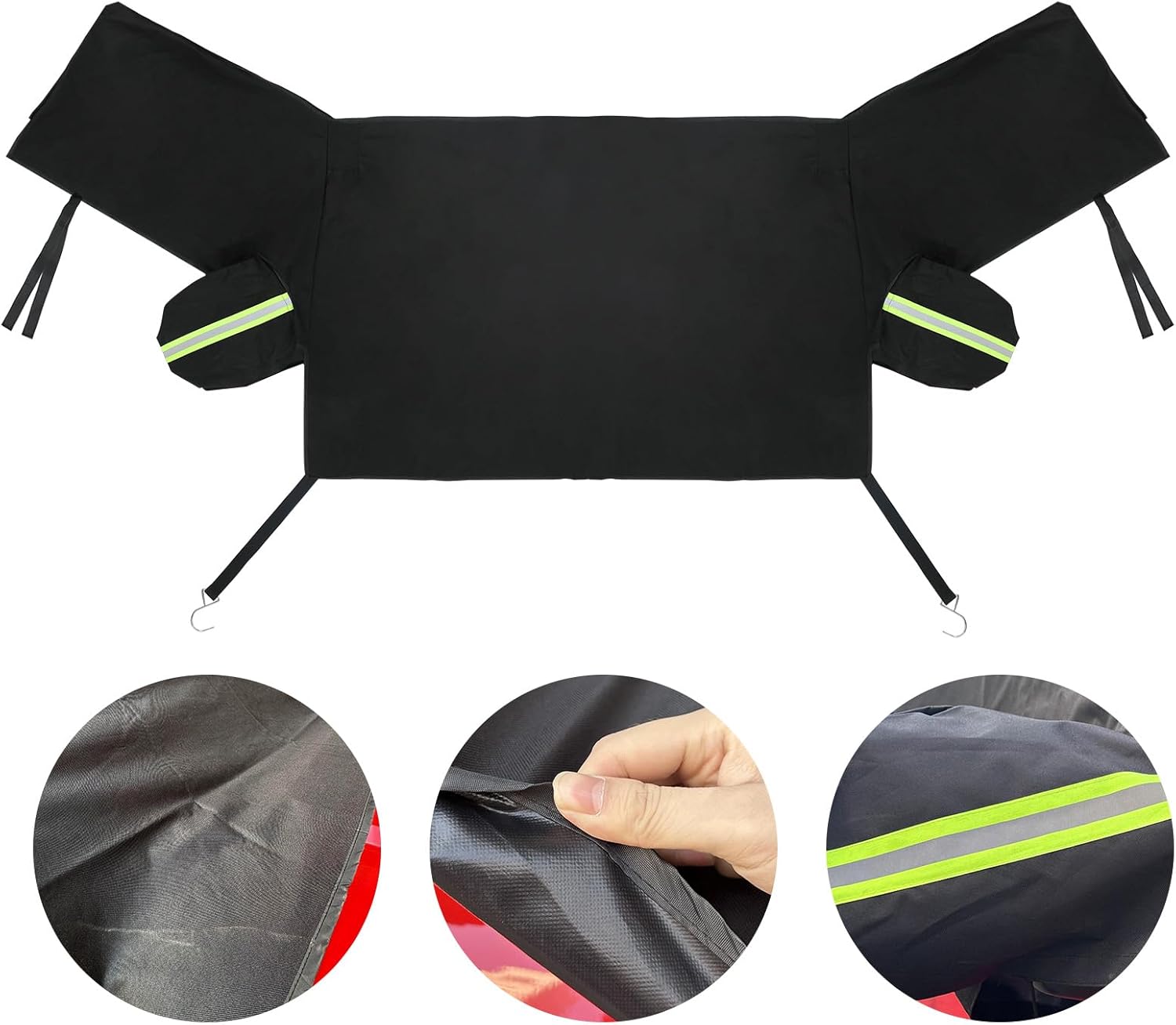 SUNPIE Jeep Windshield Sunshade Cover Compatible with 2018-2024 Wrangler JL Gladiator JT to Remove Frost Windshield Snow Cover with Side Mirror Cover Waterproof