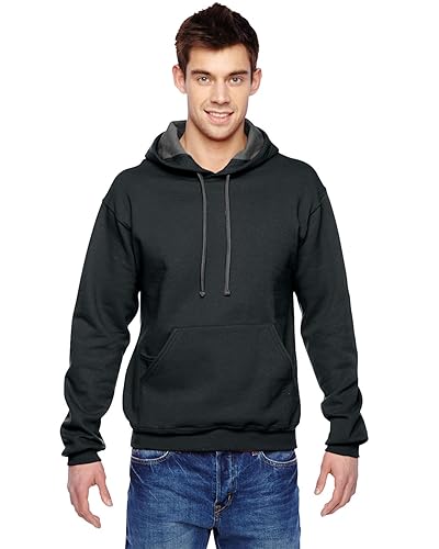mens Pullover Sofspun Fleece Sweatshirts and Hoodies, Pullover - Black,
