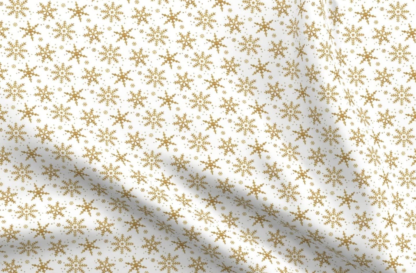 Spoonflower Fabric - Snowflake Gold Scale Christmas Snow Willow Winter Printed on Upholstery Velvet Fabric Fat Quarter - Upholstery Home Decor Bottomweight Apparel
