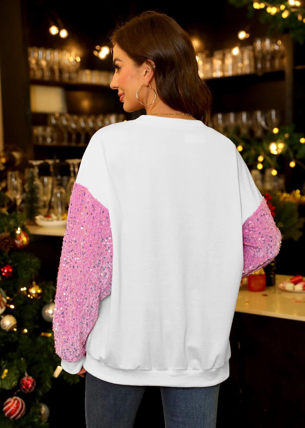 For G and PL Women Christmas Sparkle Long Sleeve Funny Shirt Holiday Ugly Graphic Sweatshirt Nutcracker S - Image 6