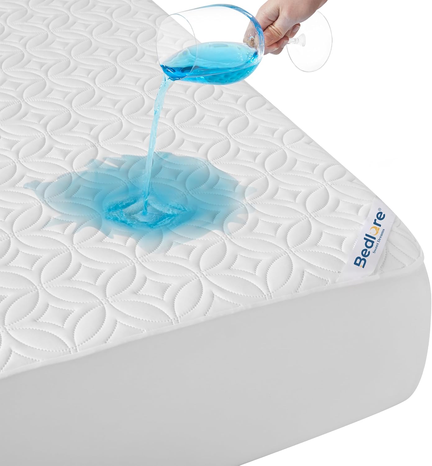 BEDLORE Waterproof Mattress Protector Queen - Noiseless, Breathable, Deep Pocket 6"-18" Fitted Cover