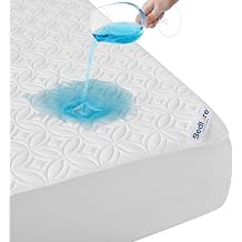BEDLORE Waterproof Mattress Protector, Queen Size Noiseless Mattress Pad with Deep Pocket 6"-18" Depth, Soft Breathable Bed Mattress Cover Washable for Home, Bedroom, Hotel (White)