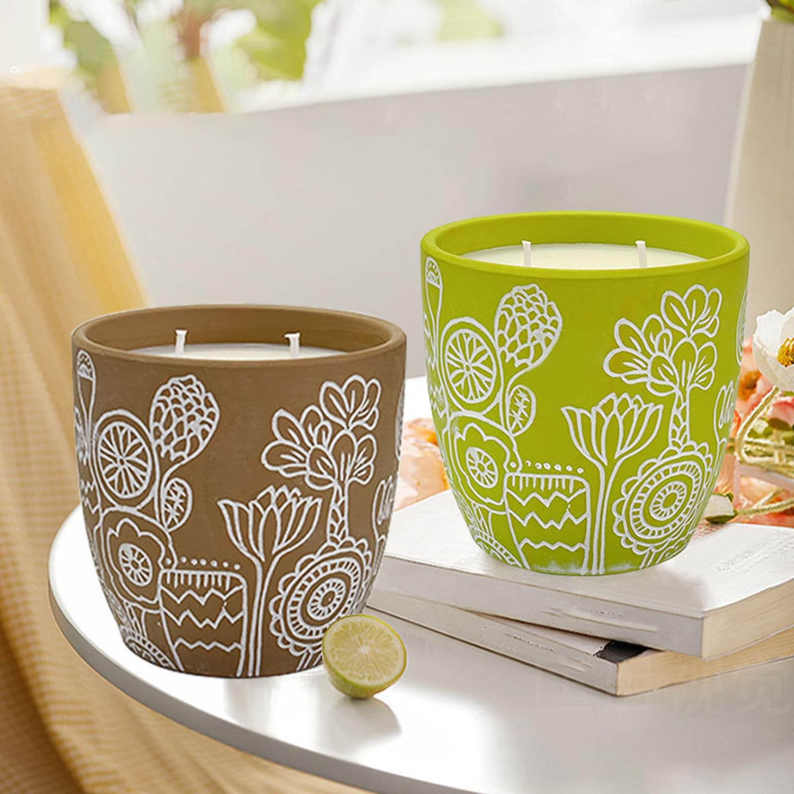 Paquete de 2 velas aromáticas grandes de mezcla de soja con fragancias naturales para la relajación y aromaterapia en la oficina en casa
