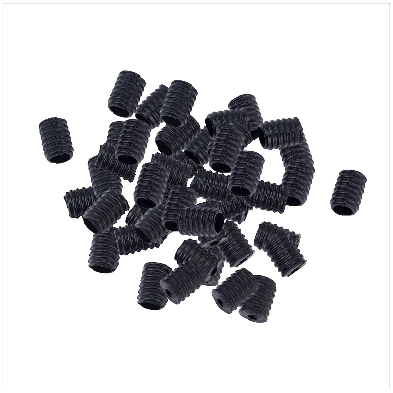 WedDecor Silicone Cord Locks Adjustable Slider Toggle Non Slip End Stopper Fastener Durable Non Slip Buckles for Elastic Drawstring, Backpacks, Shoelaces, Making Face Cover (9mm x 6.5mm, Black, 20pcs)