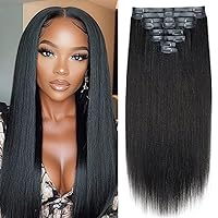 Vista 20 de Extensiones de cabello con clip de 12 pulgadas, rizado birmano, negro natural, extensiones de cabello con clip rizado birmano, cabello humano real