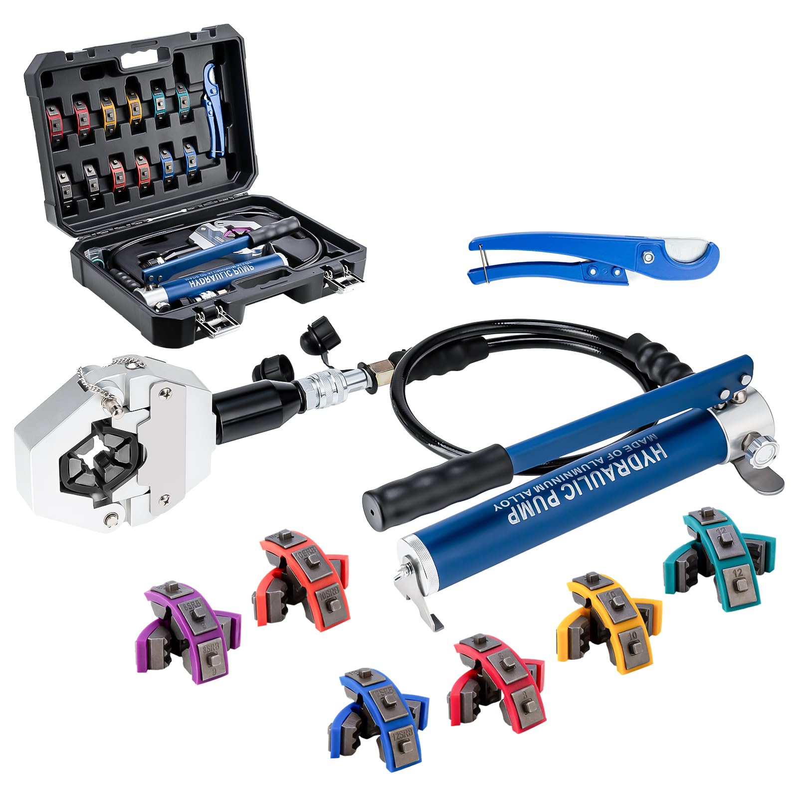 Photo 1 of IBOSAD Hydraulic Hose Crimper Hydra-Krimp 71500 Manual A/C Hose Crimper Kit Air Conditioning Repaire Handheld Hydraulic Hose Crimping Tool (Split with Manual Pump)