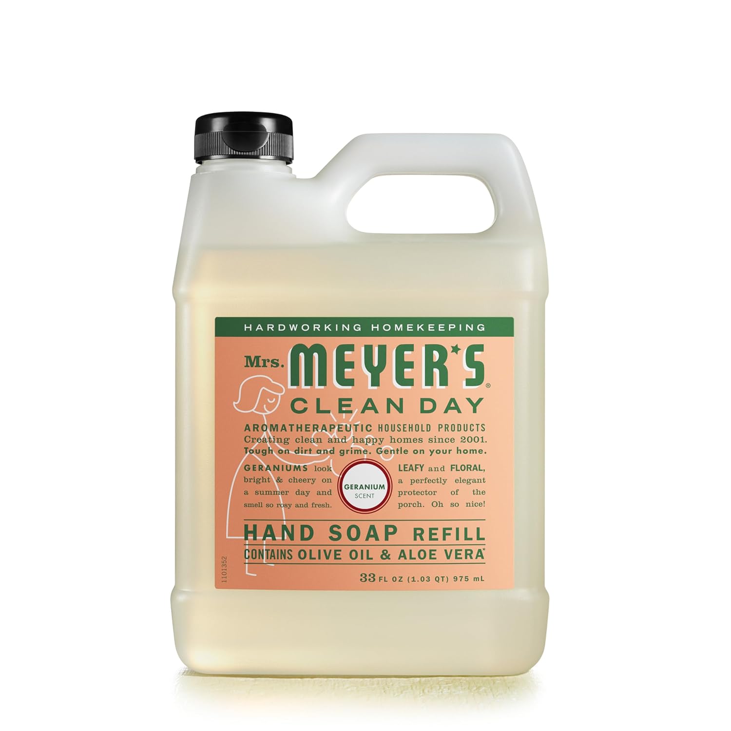 MRS. MEYER'S CLEAN DAY Hand Soap Refill, Made with Essential Oils, Biodegradable Formula, Geranium, 33 fl. oz - Amazon product rated Grade A
