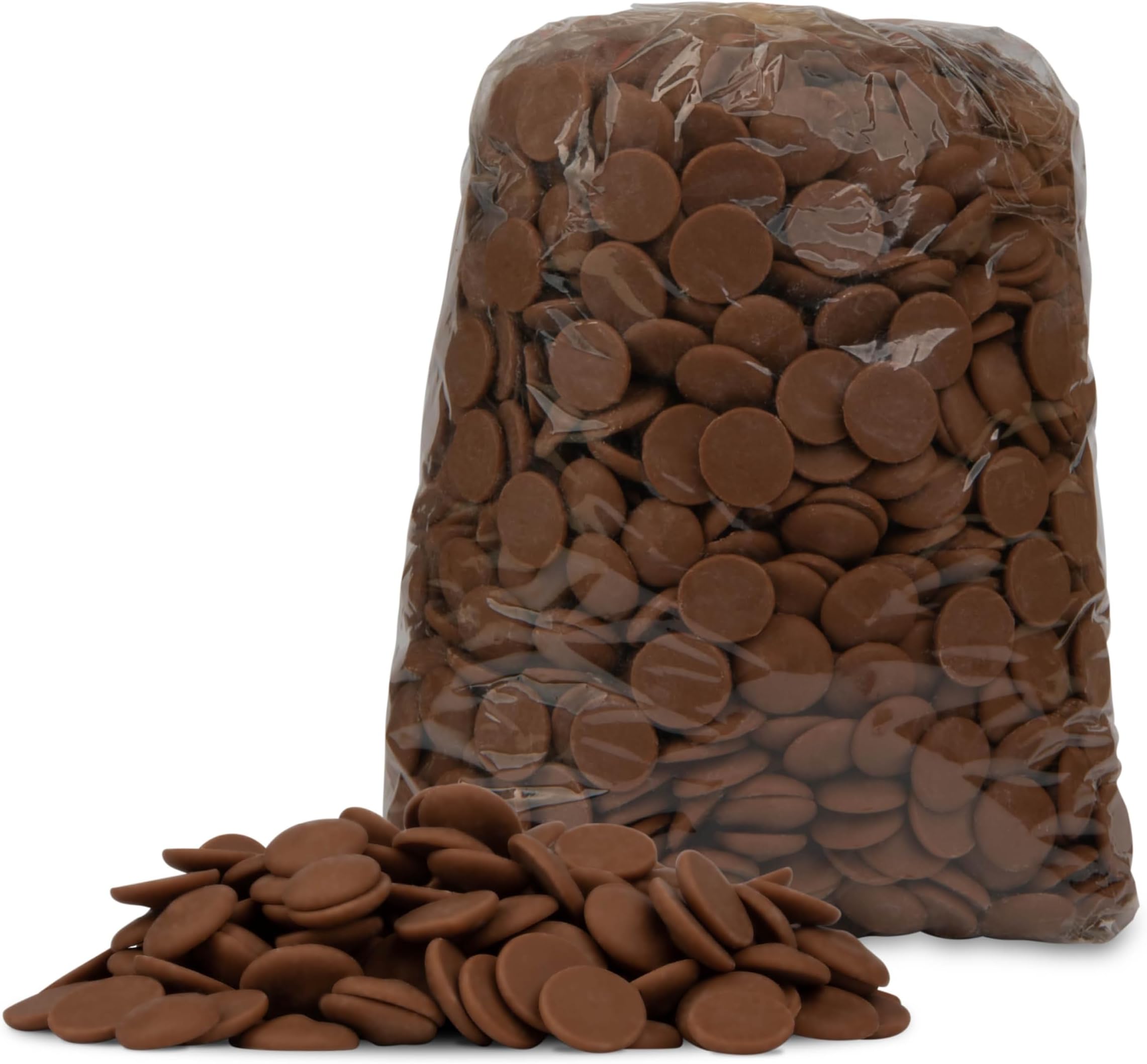 Milk Melting Chocolate Discs by Chocolate Works, Milk Chocolate Melting Wafers for Coating, Dipping, Molding and Decorating, Bulk Chocolate 2 lb. Bag