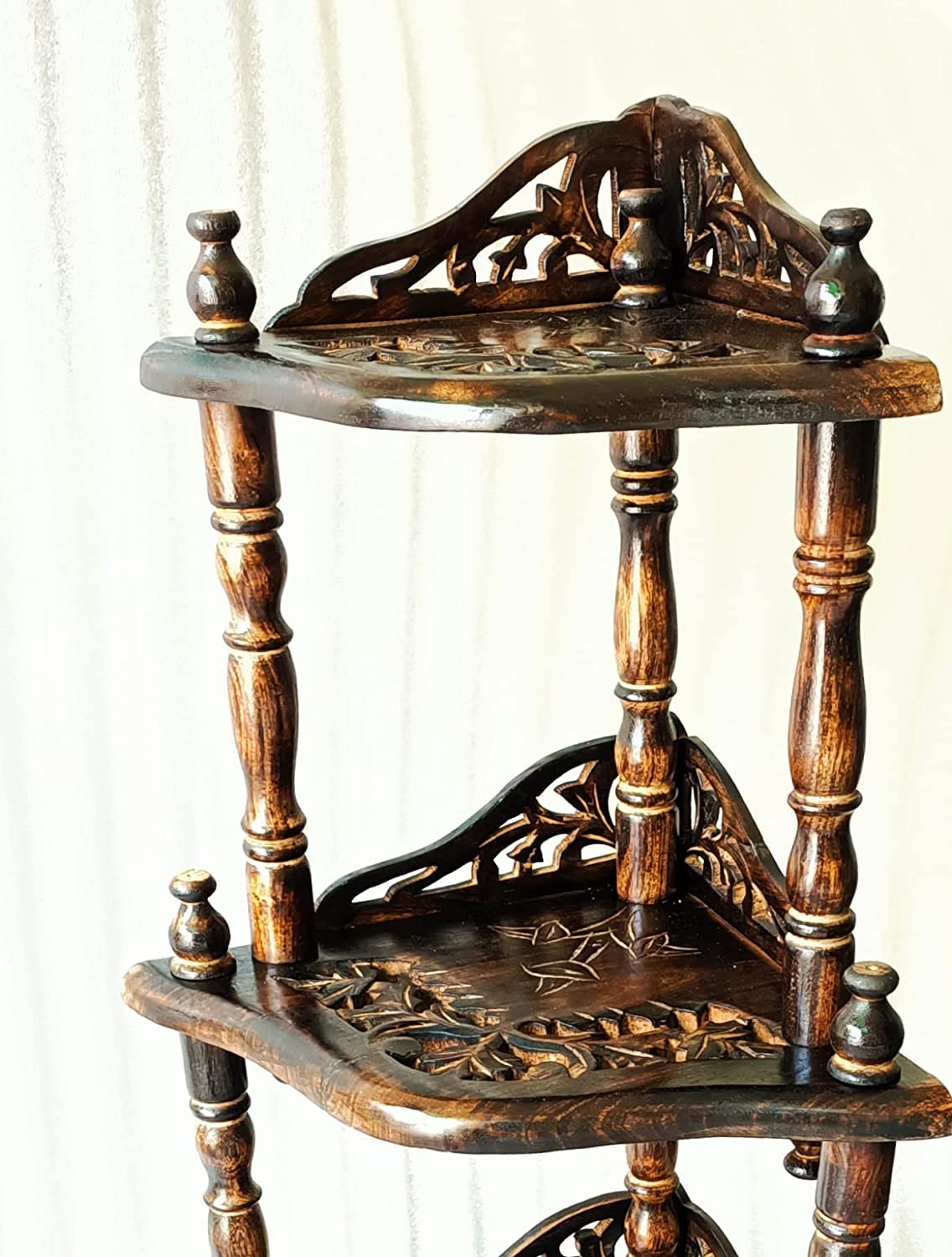 Hastshilp Furniture Corner Shelf Wooden Handmade Side Corner 4