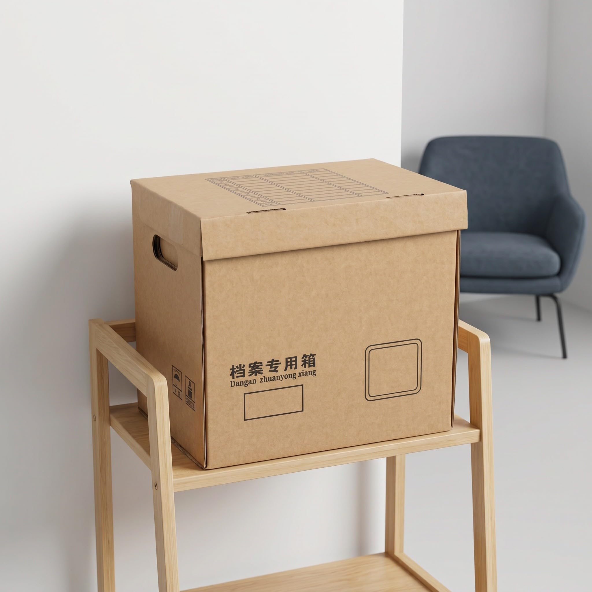 Veemoon 2 scatole portadocumenti in cartone, organizer per documenti, scatole per archiviazione documenti con maniglia per la gestione di e certificati d'ufficio, 33,5 x 30,5 x 24 cm