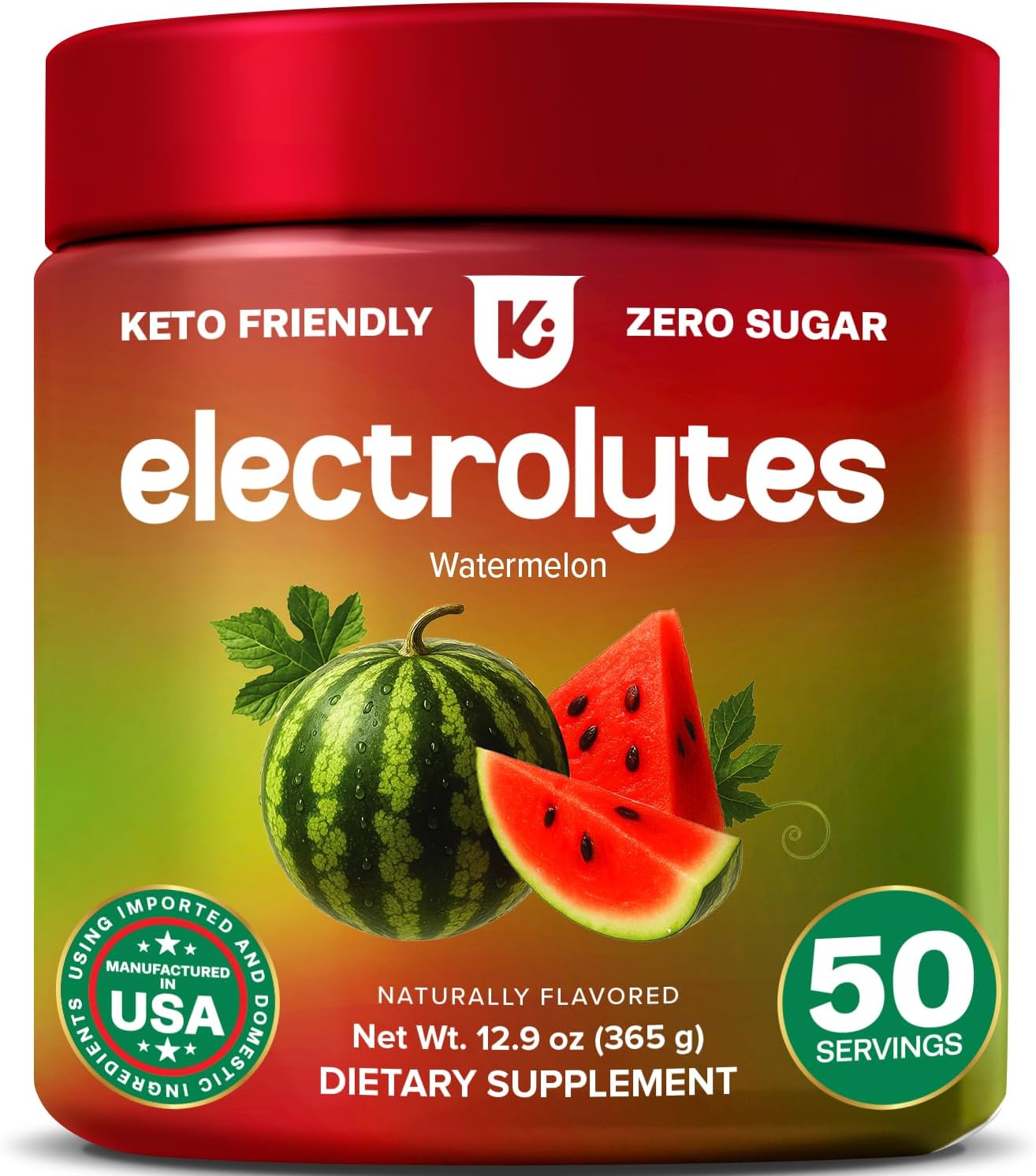 Keppi Electrolytes Powder – Watermelon Flavor – 50 Servings – Electrolytes Powder No Sugar for Hydration – Keto & Fasting Friendly Electrolyte Drink w/Magnesium, Potassium - No Sugar Electrolytes