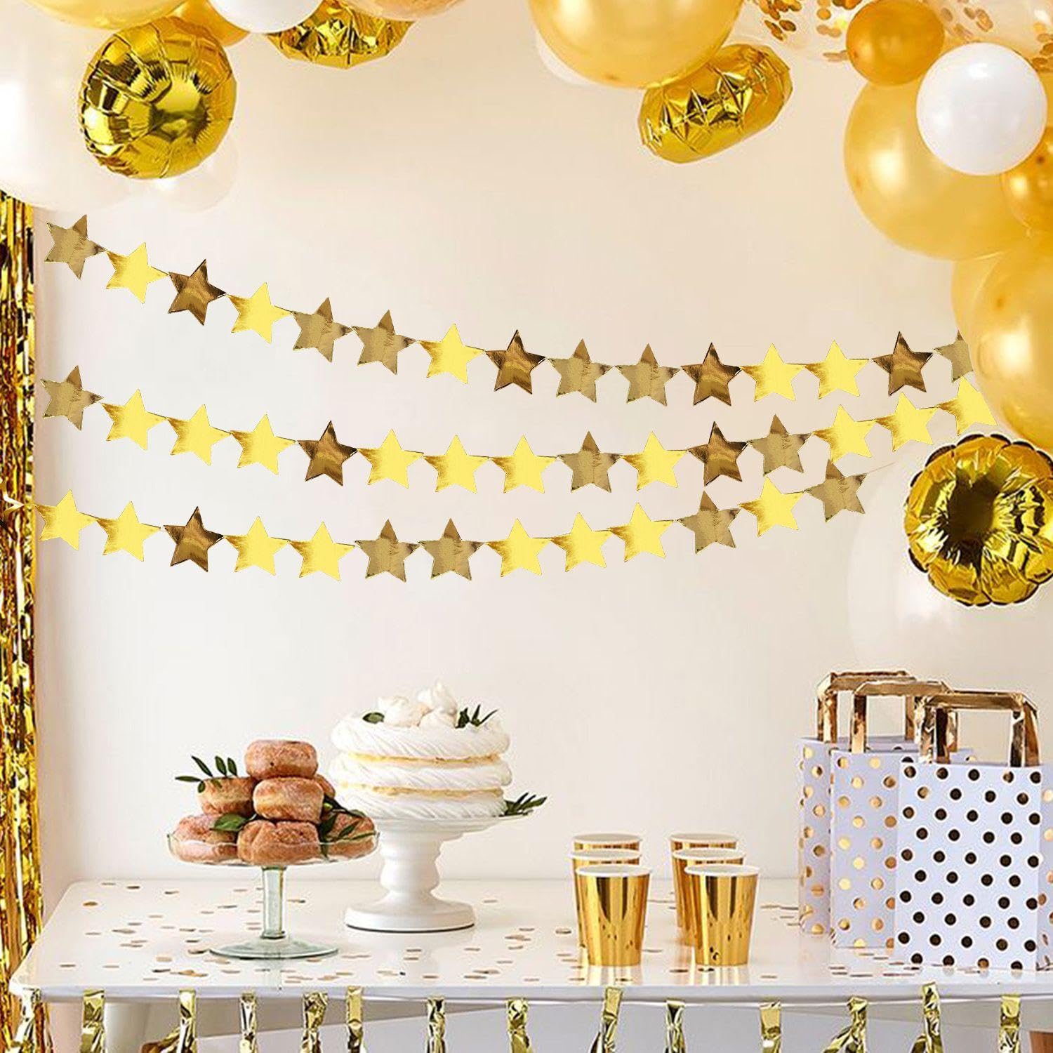 Tende con Nappe da 5 Pezzi E Tendaggi A Stella da 2 Pezzi, Decorazioni per Feste, Arrangiamenti per Sfondi per Feste, Decorazioni Scintillanti