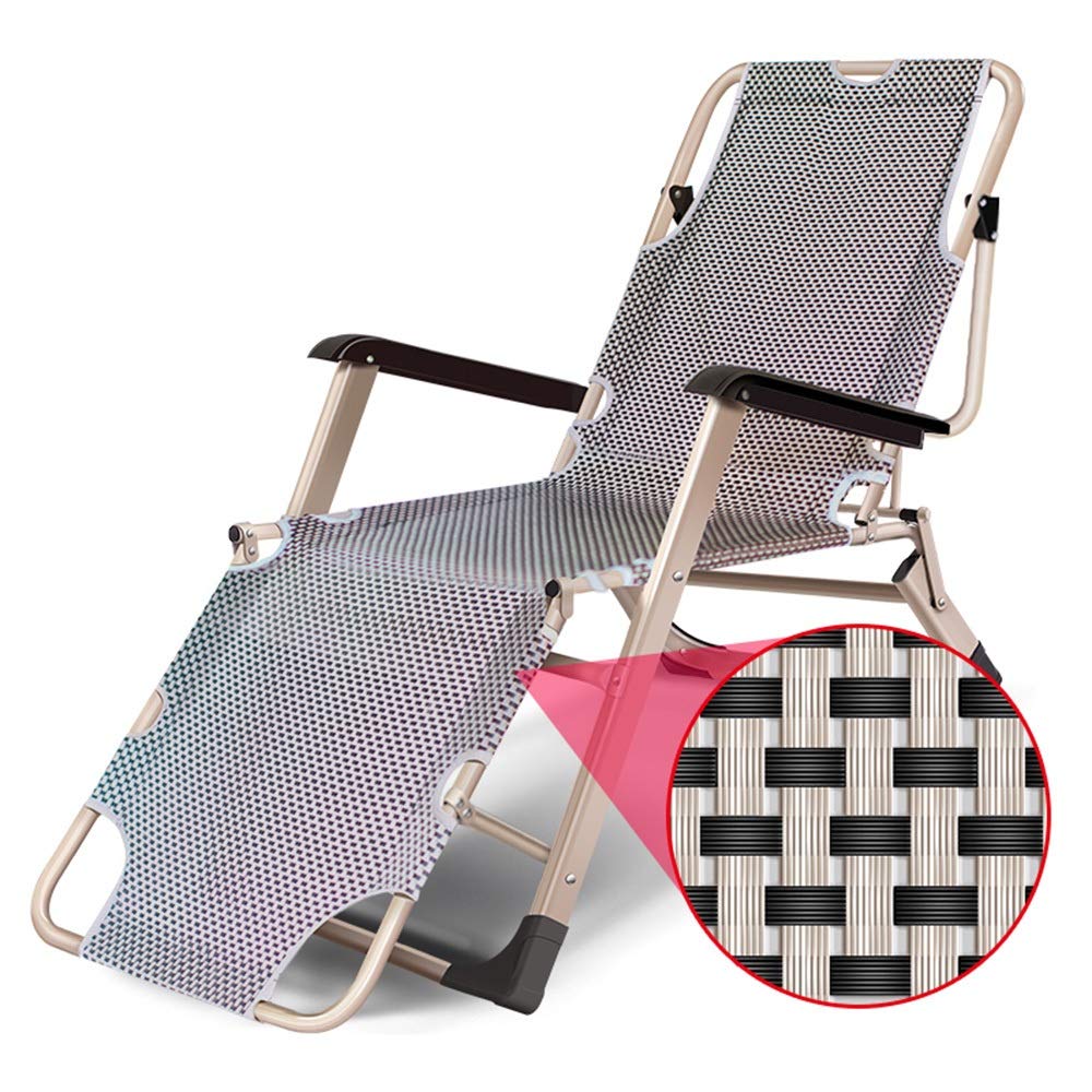 Chaise pliante d'extérieur inclinable réglable avec appui-tête pour terrasse