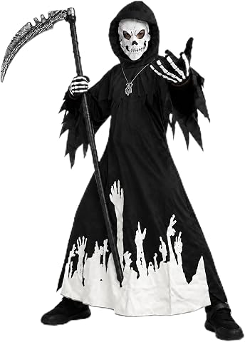 Glow in the Dark Kids Grim Reaper Costume Set for Halloween