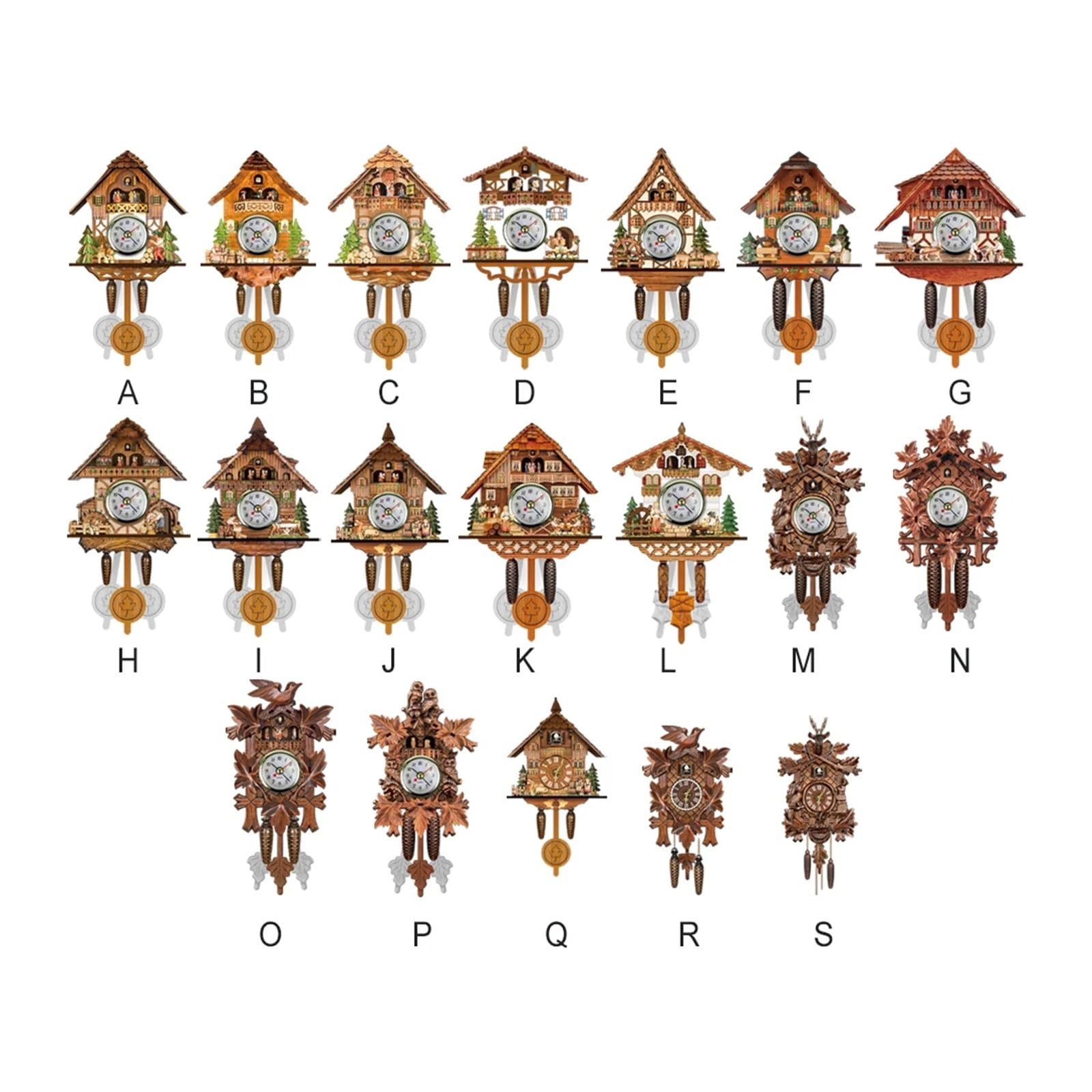 Relojes De Cuco Reloj de Cuco de 14 Pulgadas, de Madera, Estilo Chalet de la Selva Negra, Reloj de Pared, Reloj Despertador con Cuco de pájaro, Decoraciones(M)