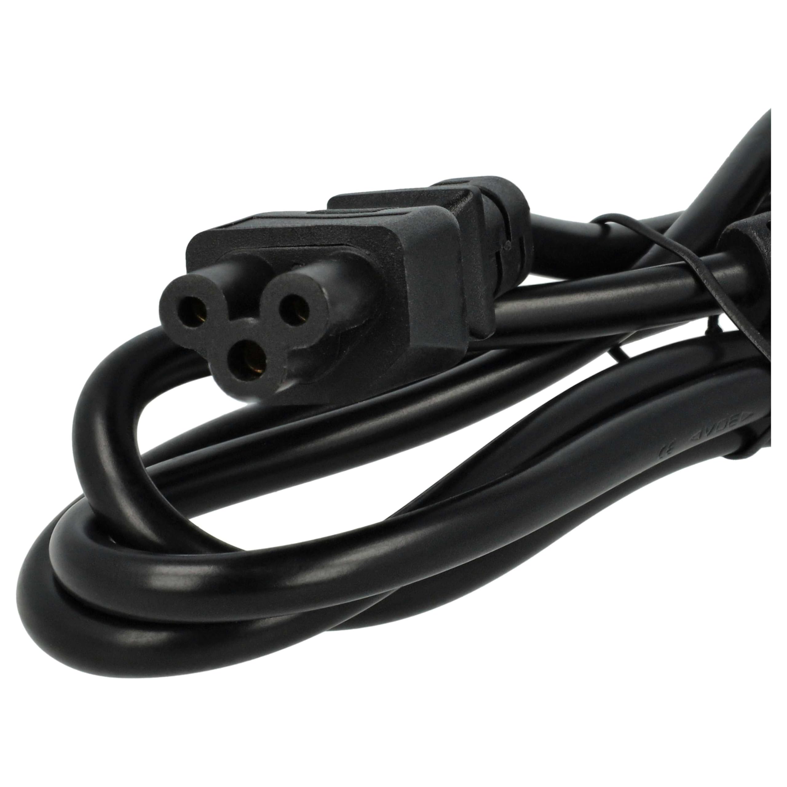 vhbw 5X Cable Clavija (m) de Seguridad para Dispositivos IEC por ej. PC Monitor Ordenador Impresora Robot Aspirador - C5 Hoja de trébol (h), 1,2 m