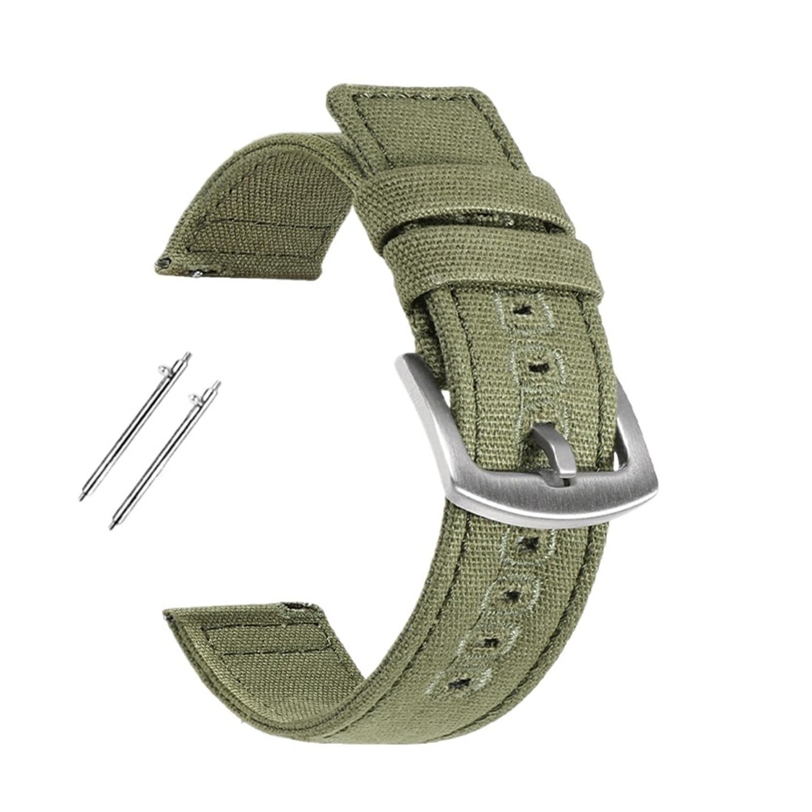 Bracelet De Montre En Toile Nylon À Dégagement Rapide, 18 Mm, 20, 22, Boucle Vert Armée