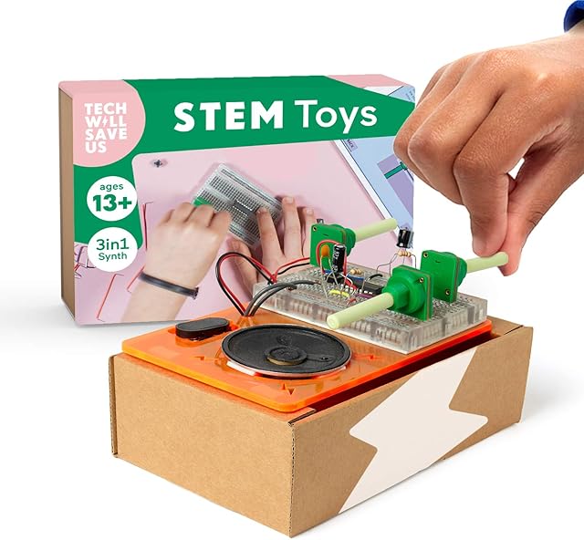 Tech Will Save Us Synth Kit | Educational Electronic Science Technology Music STEM Toy, Gift for Boys, Girls, Kids Ages 13 and up
