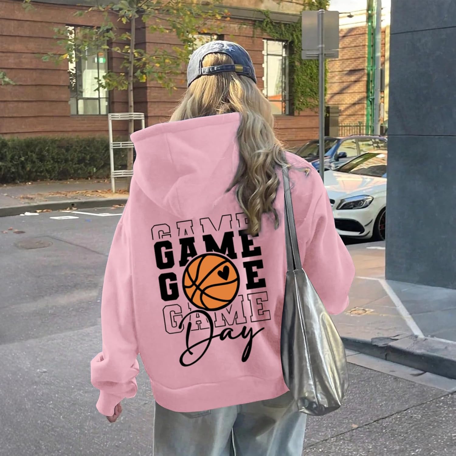 Basketball Hoodie Mom Game Day Sweatshirts for Women Mama Funny Sweatshirt Gifts Graphic Hoodies Vintage Pullover