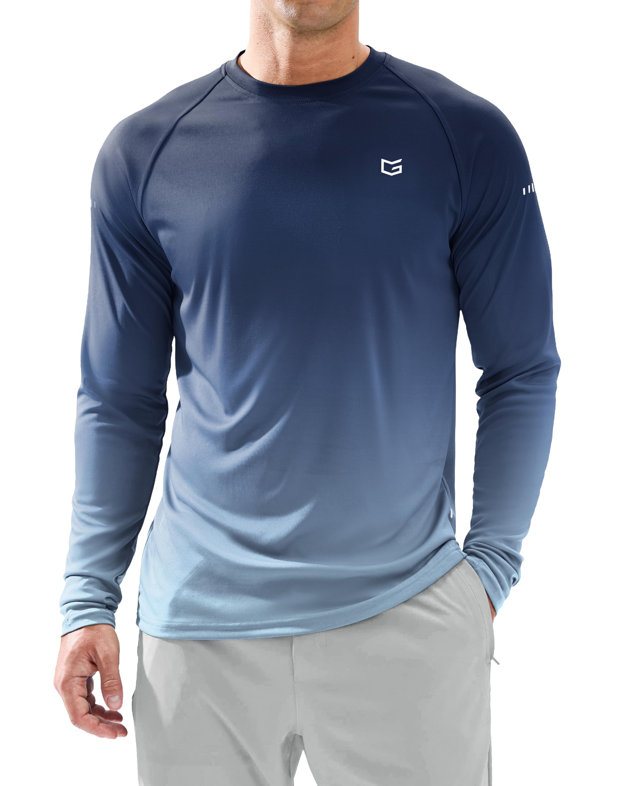 Men's Sun Protection Swim Long Sleeve UPF 50+ Rash Guard Lightweight Shirts