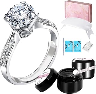 KWOLYKIM Invisible Ring Size Adjuster Glue Set for Loose Rings, Ring Guard and LED Lamp Fits for Any Ring Size, Easy to Use (Pack of 2)