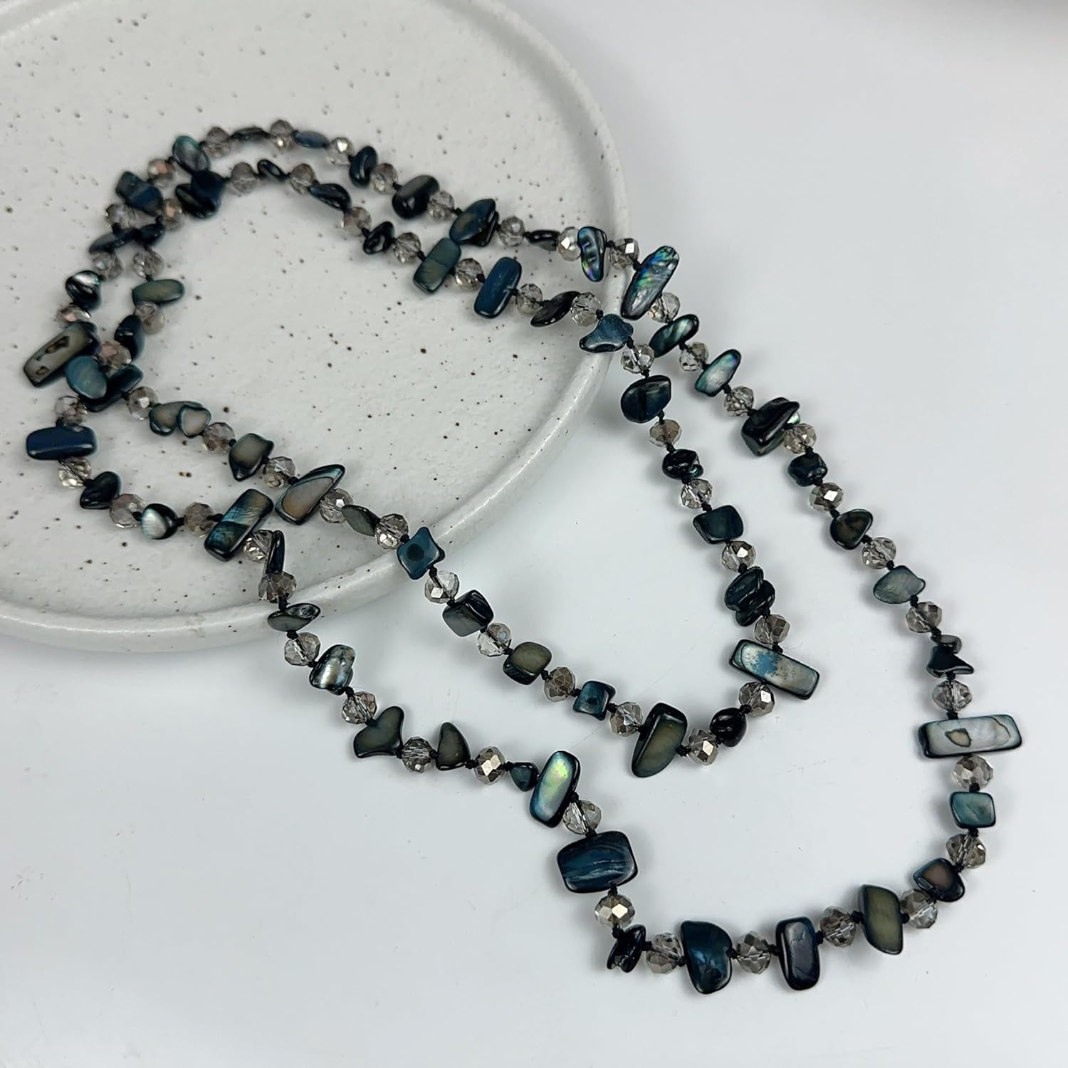 K-Elewon Colorful Irregular Beaded Long Necklace Bohemian Vintage Double-layer sweater chain Shell Beaded Long Necklace Boho Glass Beads Handmade Costume Jewelry for Women CH03 - Image 4