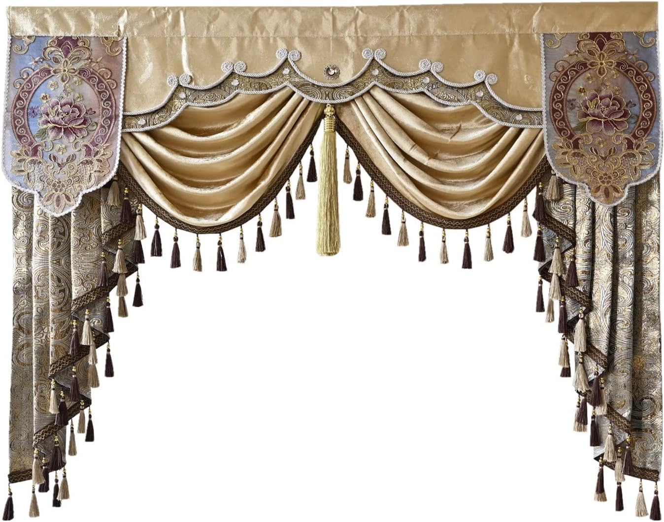 Risuho Luxury Floral Valance for Living Room Bedroom