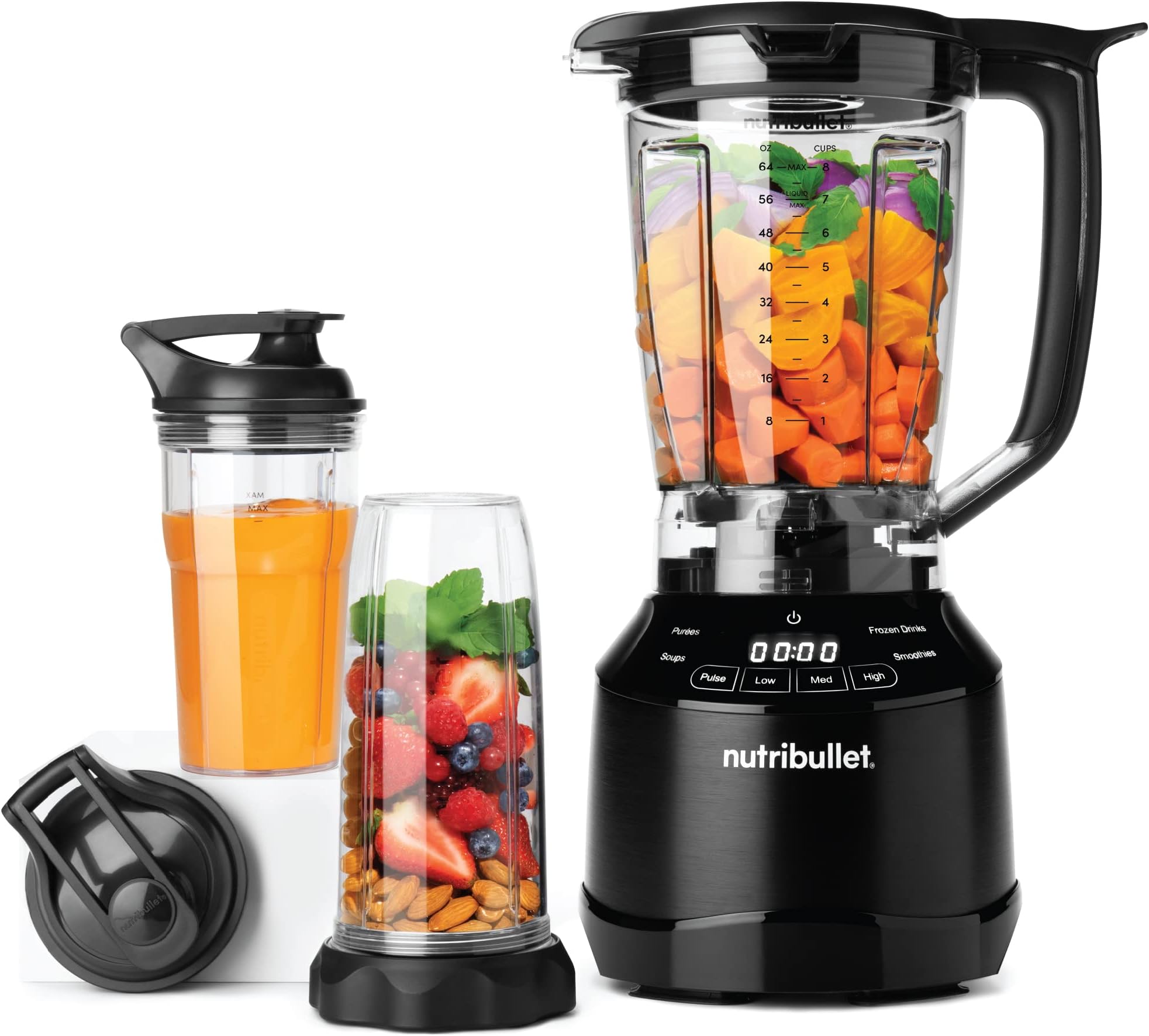 Smart Touch Blender Combo 1500 Watts, With Intelligent ProgRAM, 3 Blending Speeds & Pulse Control, 8 Accessories, High Speed Blender, Smoothie Maker, Black , NBT-15 , "1 year Warranty"