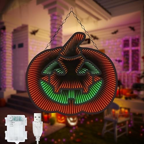 Miniatura 9 de Luces nocturnas de calabaza de Halloween, 15.35 x 15.86 pulgadas, decoración de silueta iluminada para ventana, puerta, pared, pantalla de calabaza