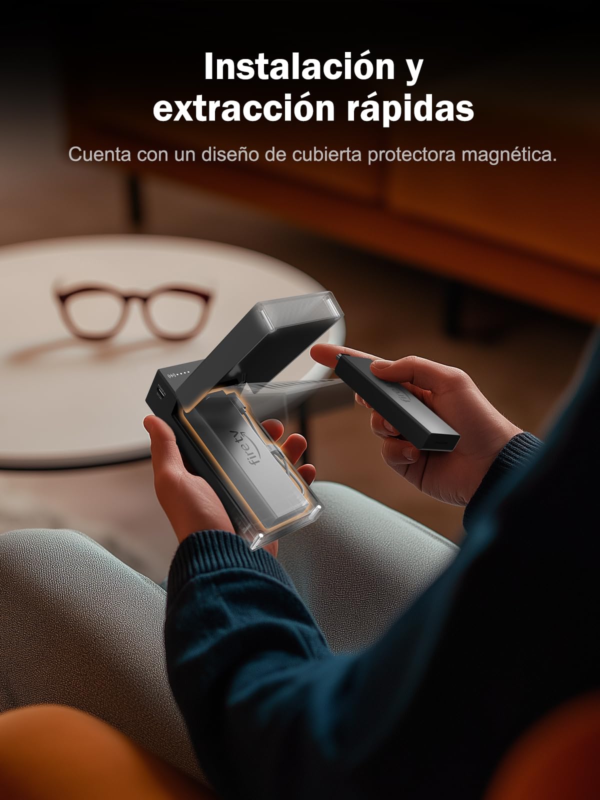 Lemorele Adaptador HDMI a USB-C con batería integrada de 5000 mAh para transmitir Fire TV Stick a gafas AR, compatible con gafas AR (Xreal Air/Rokid) y monitores USB-C