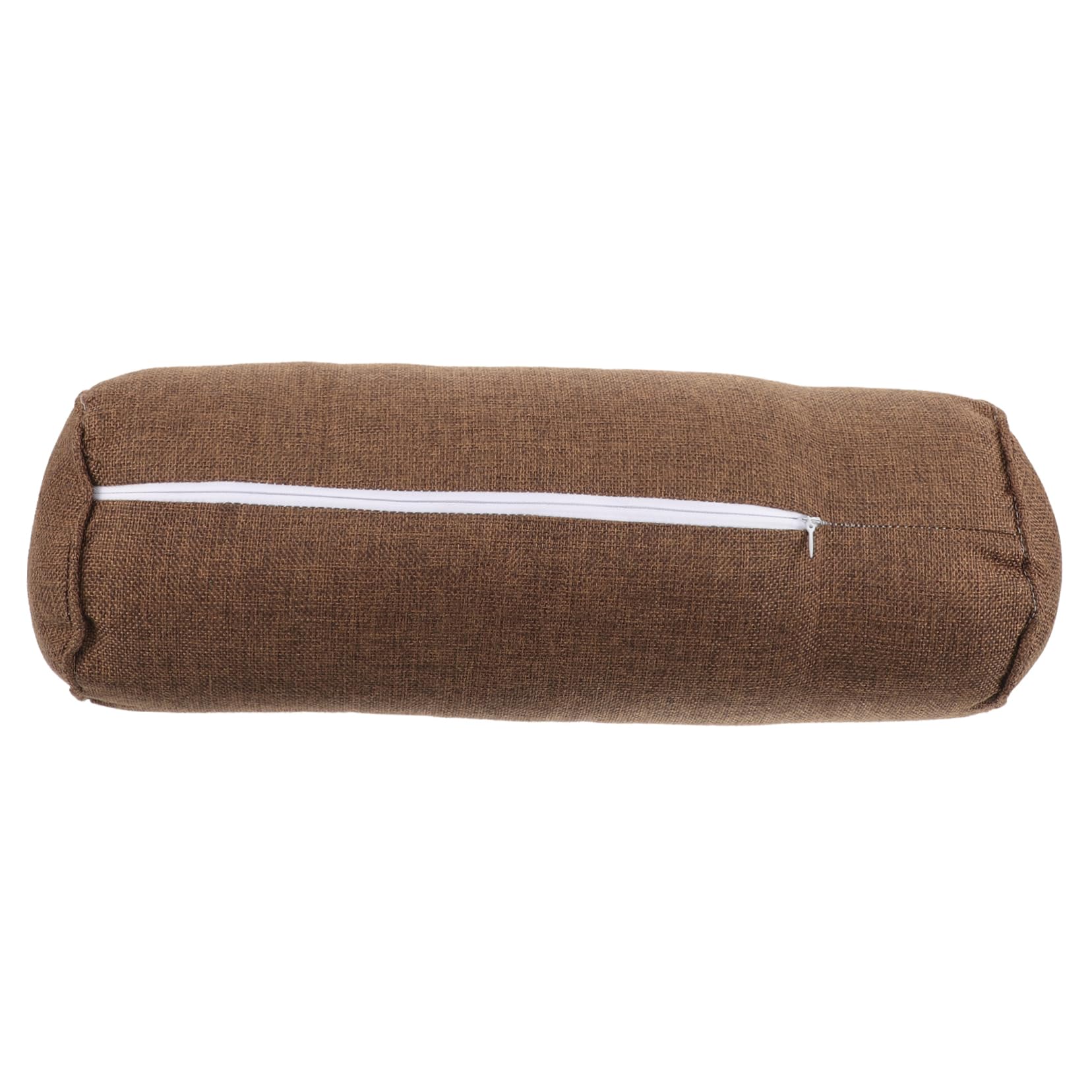 UKCOCO Yoga Pillow Cylinder Lumbar Pillow Fitness Support 15x40cm Coffee Color for Home Gym Women