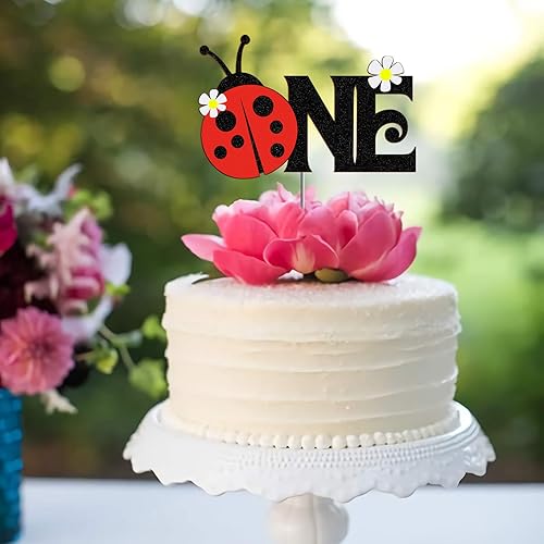 Miniatura 3 de Decoración para tartas de mariquita con temática de insectos, decoración para el primer cumpleaños, decoración de fiesta temática de insectos, boda,