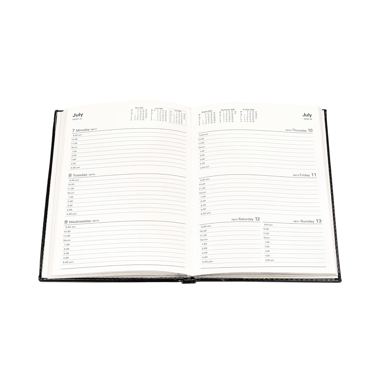 Collins Chelsea 2025 Diary for Professionals - A5 Week To View Business Planner - Black - (ND53.99-25) - Premium Appointments Planner with Luxury PU Leather Cover