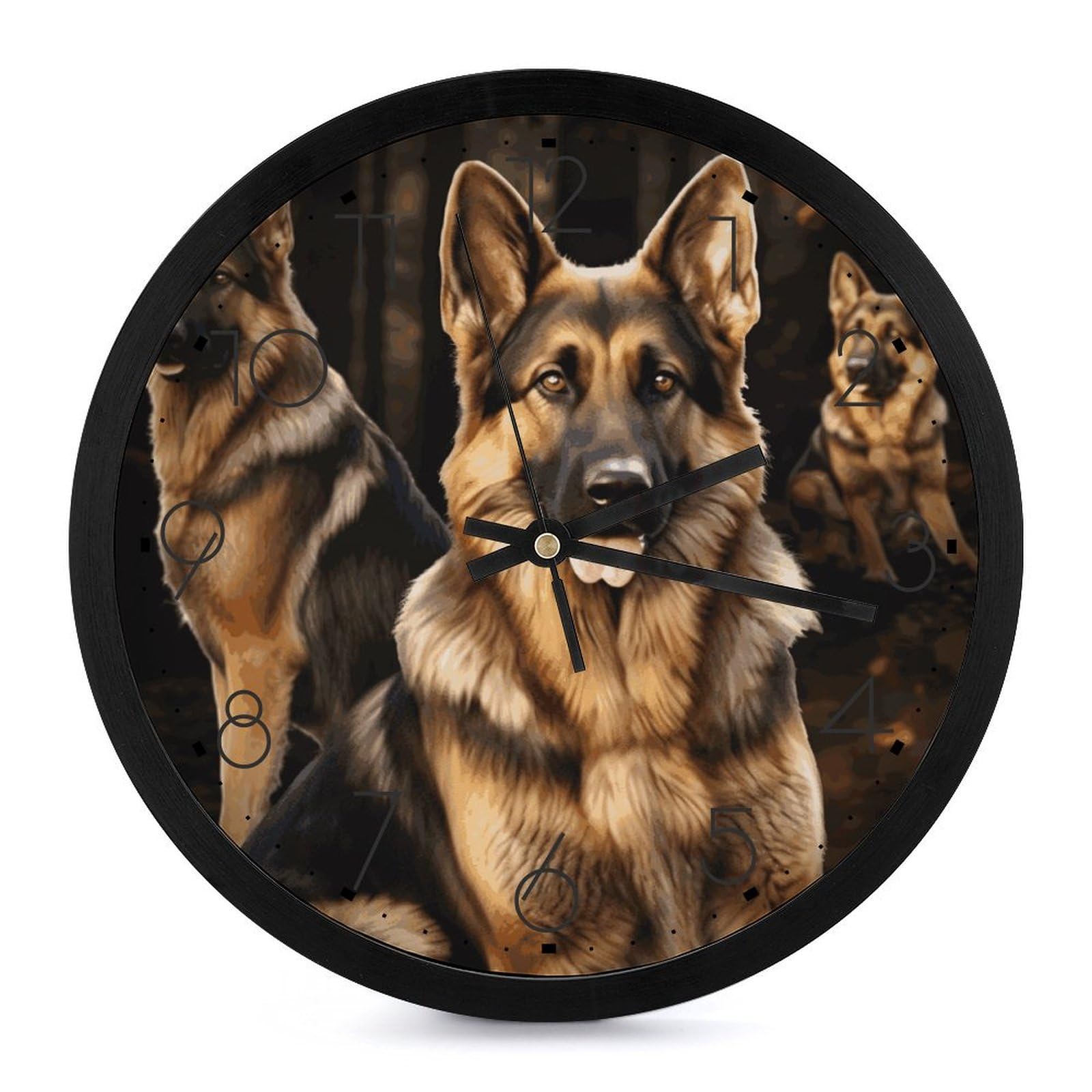 Horloge murale silencieuse berger allemand pour un sommeil paisible