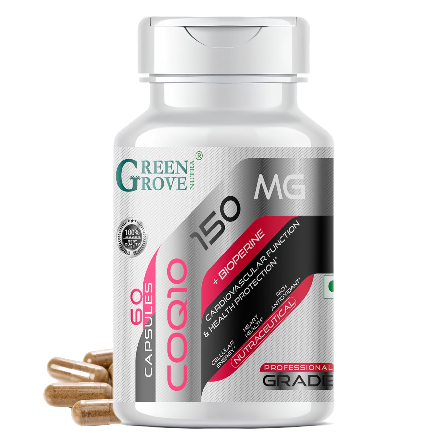 GreenGrove Nutra COQ10 150 mg Capsules with Bioperine - Cardiovascular and Cellular Health | production and fertility | Professional-grade quality-picture-12