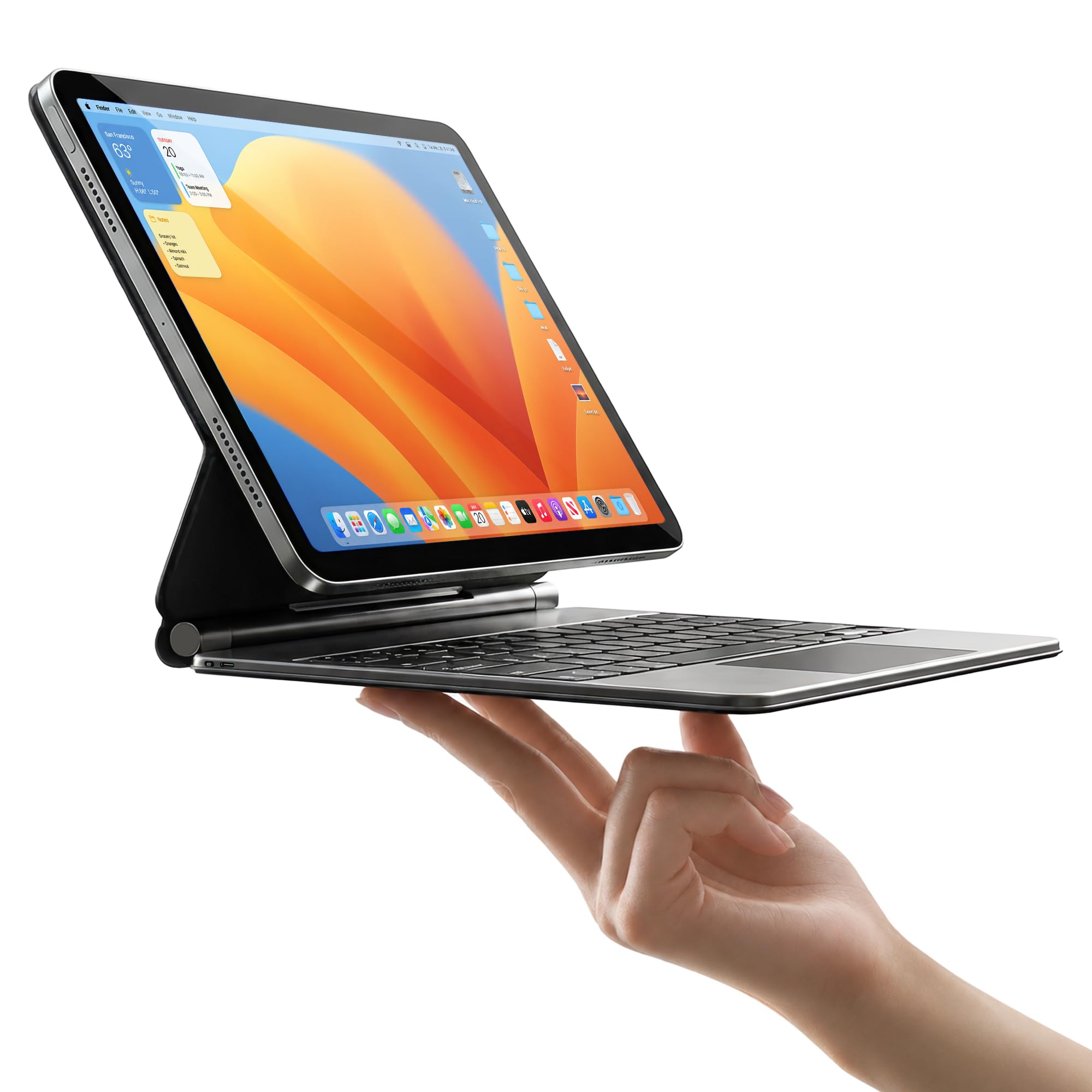 HOU Clavier iPad 10 eme/11 EME Generation(2022,2025 A16),avec Multi-Touch Trackpad, Rechargeable, Rétroéclairage 7 Couleurs, Clavier Bluetooth pour iPad 10eme Génération 2022 10,9 Pouces,AZERTY,Noir