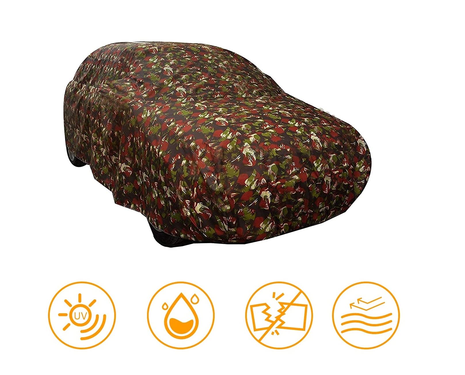 Auto Hub Car Cover Compatible with Mitsubishi Pajero Sport, with Water Resistant, Triple Stitched, Pajero Car Cover- Jungle Print