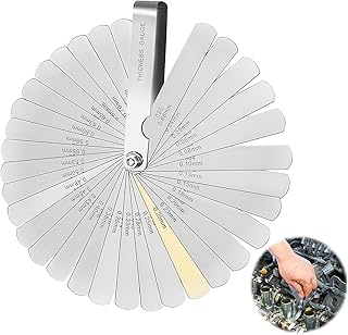 Feeler Gauges Stainless Steel Feeler Gauge Dual Markered Imperial and Metric Feeler Gauge Set 32 Blades Valve Feeler Gauges Spark Plug Feeler Gauges (0.04-0.88mm)