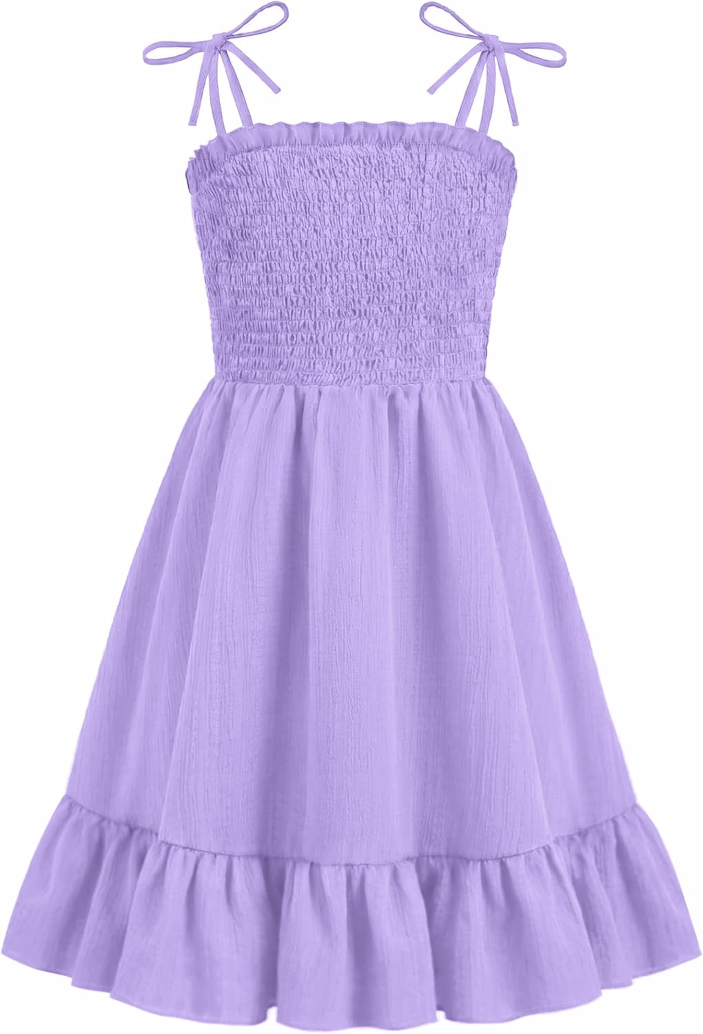 Arshiner Girls Summer Dress Tween Spaghetti Strap Smocked Casual Beach Sundress with Pockets 6-14Y