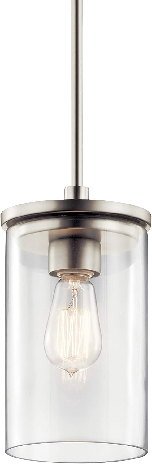 New Deal Kichler Crosby 10.75 1 Light Mini Pendant with Clear Glass Brushed Nickel Buy 1 get 1 π₯ Kichler Crosby 10.75 1 Light Mini Pendant with Clear Glass Brushed Nickel