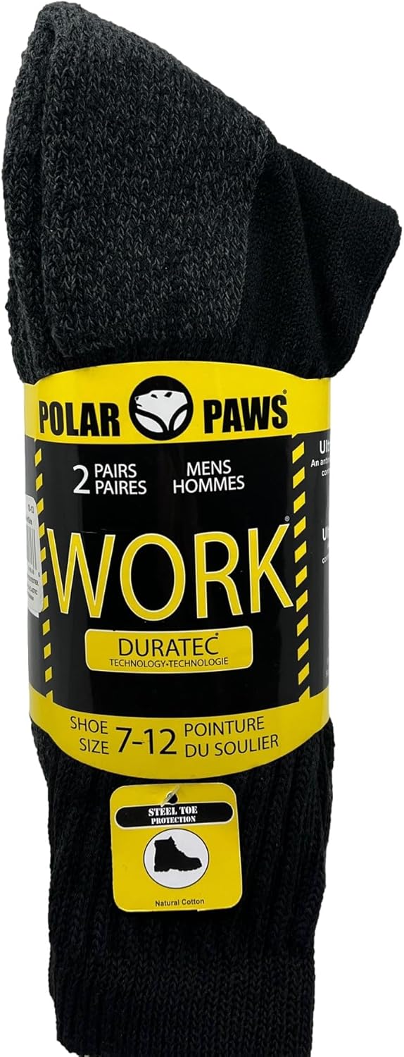 POLAR PAWS MEN WORK SOCKS DURATECH TECH 4 PAIRS SIZE 1013 Amazon.ca