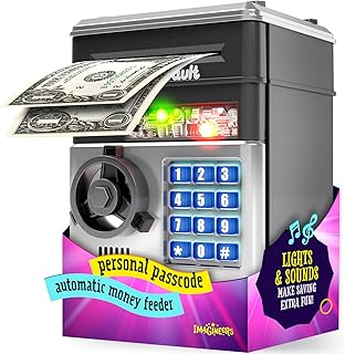 Piggy Bank for Kids - Electronic Money Saving Box w/Code- ATM Safe - Toy Coin Bank - Boys Toys for Age 3, 4, 5, 6, 7, 8, 9 - Birthday Gifts for 8, 9, 10, 11, 12 Year Old Boy and Girl