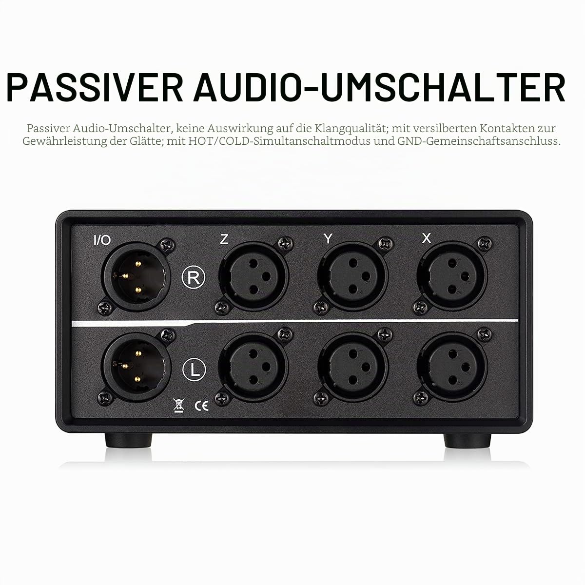 Nobsound 3-IN-1-OUT XLR Audio Switch ; Balanced Audio Converter ; 3-Way Stereo Passive Audio Selector Switcher (MC103 Pro 3-IN)